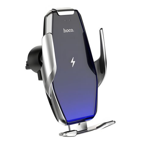 Hoco S14 Car Holder Grey with Wireless Charging & Automatic Grips