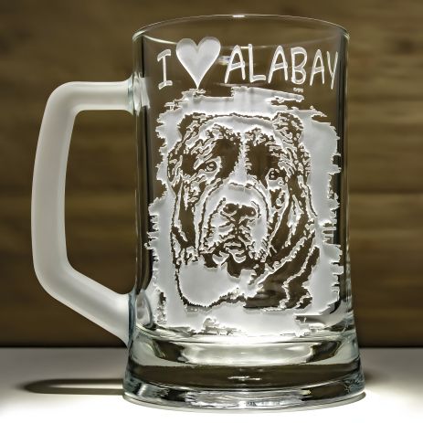 Персонализированный пивной бокал с гравировкой Алабай