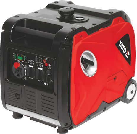 Инверторный бензиновый генератор: мощность 3.8 кВт, напруга 230 В (AC) и 12 В 8.3 А (DC), бак 8.5 л Yato YT-85485