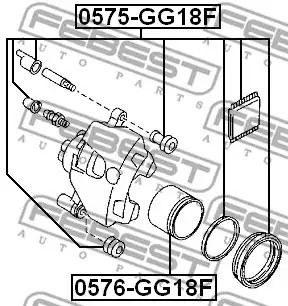 Ремкомплект переднего тормозного суппорта для Mazda 6 02-08, FEBEST (0575GG18F)