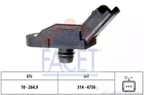 Датчик тиску повітря Citroen C4/C5 / Peugeot 207/308 1.6 i 06-, FACET (103164)