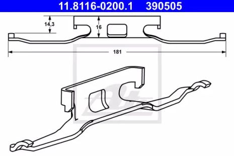 Скоба пер=зад суппорта VW LT 28-46, ATE (11811602001)