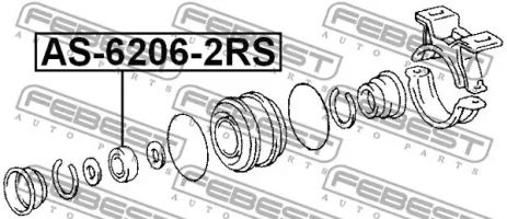 Подвесной подшипник полуоси 30x62x16 Mazda 2/3/5/6 02-14, FEBEST (AS62062RS)