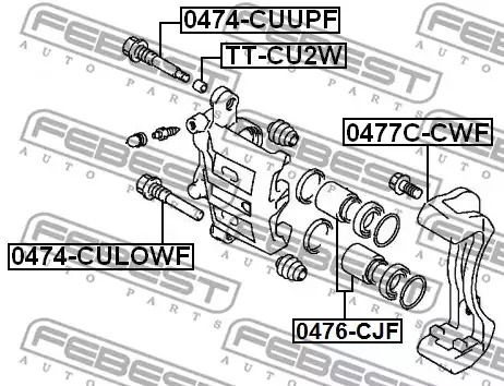 Скоба переднего тормозного суппорта, MITSUBISHI FEBEST (0477CCWF)