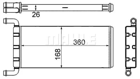 Радіатор пічки Sprinter/Crafter 06-, MAHLE/KNECHT (AH241000S)