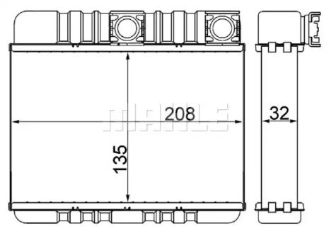 Радіатор печі E46/X3(E83) 2.0D-3.0D 98-11, MAHLE/KNECHT (AH87000S)