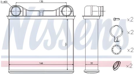 Салона отопитель радиатор First Fit, NISSENS (72049)