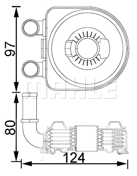 Радіатор оливи Berlingo/Peugeot 306/307/Partner 2.0/1.9 D 98-, MAHLE/KNECHT (CLC193000S)