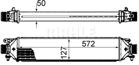 Радиатор интеркулера Fiat Doblo 1.4/1.3D 10-, MAHLE/KNECHT (CI427000S)