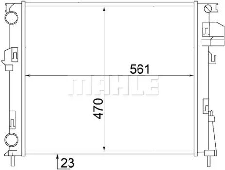 Радиатор охлаждения двигателя Trafic/Vivaro 1.9 dTI/dCi 01 (-AC), MAHLE/KNECHT (CR1504000S)