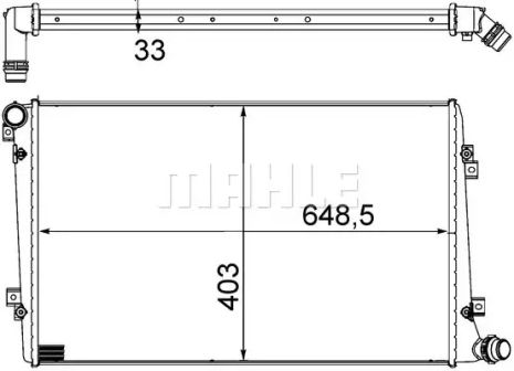 Радиатор охлаждения двигателя Caddy III 1.9TDI (648x399x32), MAHLE/KNECHT (CR1203000S)