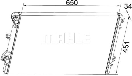 Радиатор для VW PASSAT (362) alt, MAHLE/KNECHT (CR1538000S)
