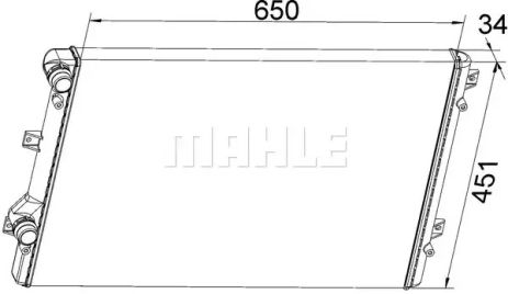 Радіатор VW PASSAT (362) alt, MAHLE/KNECHT (CR1538000S)
