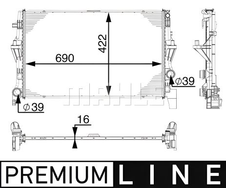 Радиатор двигателя для Vito (W447) 1.6D 14-, MAHLE/KNECHT (CR902000P)