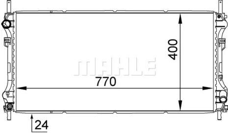 Радиатор охлаждения двигателя Transit (V184) 2.0DI (-AC), MAHLE/KNECHT (CR1143000S)