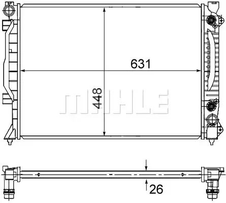 Радиатор 448 mm AUDI, MAHLE/KNECHT (CR1686000S)