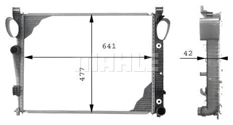 Радіатор охолодження двигуна для MB W220/C215/R230/S320 CDI, MAHLE/KNECHT (CR302000S)