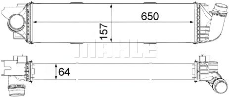 Интеркулера радиатор Opel Vivaro 1.6 CDTi/Renault Trafic 16 dCi 14-, MAHLE/KNECHT (CI31000P)
