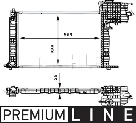 Радіатор двигуна для охолодження Vito 2.2CDI 9903, MAHLE/KNECHT (CR386000P) Радіатор двигуна для охолодження Vito 2.2CDI 9903, MAHLE/KNECHT (CR386000P)