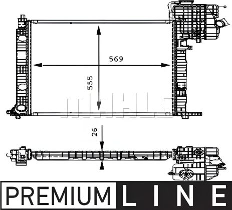 Радіатор двигуна для охолодження Vito 2.2CDI 9903, MAHLE/KNECHT (CR386000P) Радіатор двигуна для охолодження Vito 2.2CDI 9903, MAHLE/KNECHT (CR386000P)