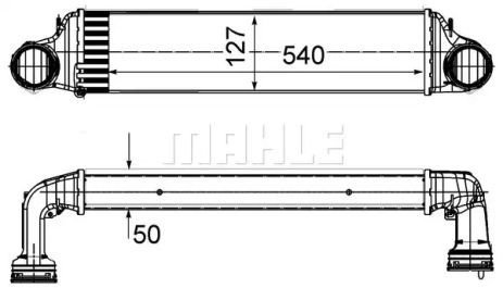 Радіатор інтеркулера BMW 3 (E46) 99-07/X3 (E83) 2.0/3.0 04-10, Mahle/Knecht (CI488000s)