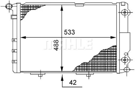 Радіатор охолодження двигуна W124 2.0d-3.0d (Premium Line! OE), MAHLE/KNECHT (CR294000S)