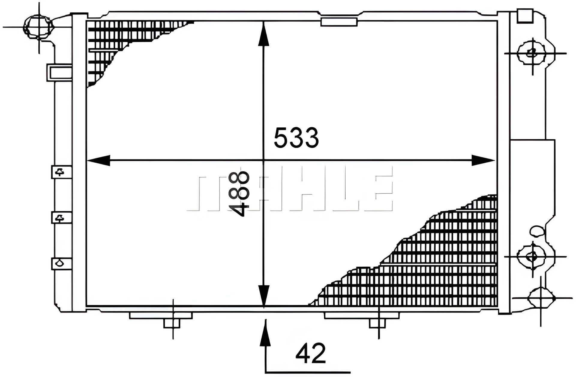 Радиатор охлаждения двигателя W124 2.0d-3.0d (Premium Line! OE), MAHLE/KNECHT (CR294000S) Радиатор охлаждения двигателя W124 2.0d-3.0d (Premium Line! OE), MAHLE/KNECHT (CR294000S)