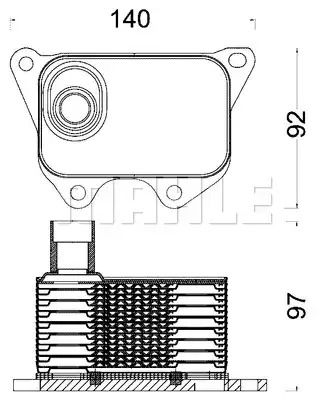 Радиатор масла VW T5/T6 2.0 TSI 11-(теплообменник), MAHLE/KNECHT (CLC185000S)