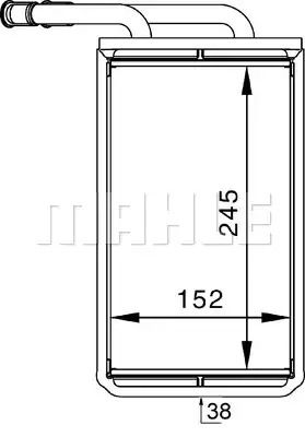 Радиатор печки Transit 94-00 (-AC), MAHLE/KNECHT (AH144000P)