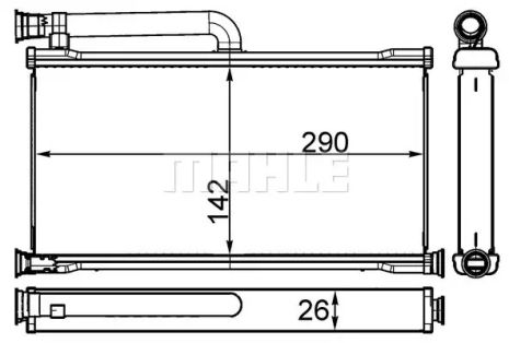 Радіатор печі Радіатор печі Audi A6 04-11 (AC AC), MAHLE/KNECHT (AH261000S)