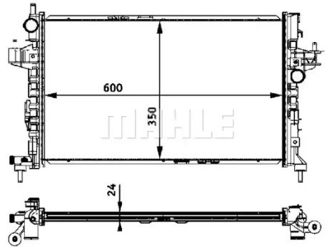 Радіатор охолодження двигуна Combo 1.3 CDTi 04 (+/- AC), MAHLE/KNECHT (CR422000S)