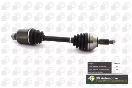 Піввісь Mondeo 00-07 R (581mm), BGA (DS2357R)