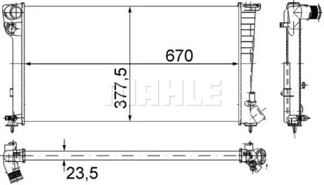 Радиатор охлаждения двигателя Berlingo/Partner/Xsara 1.8D/1.9D 96-15, MAHLE/KNECHT (CR433000S)
