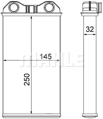 Радіатор пічки RENAULT Trafic \'\'01-14, MAHLE/KNECHT (AH14000S)