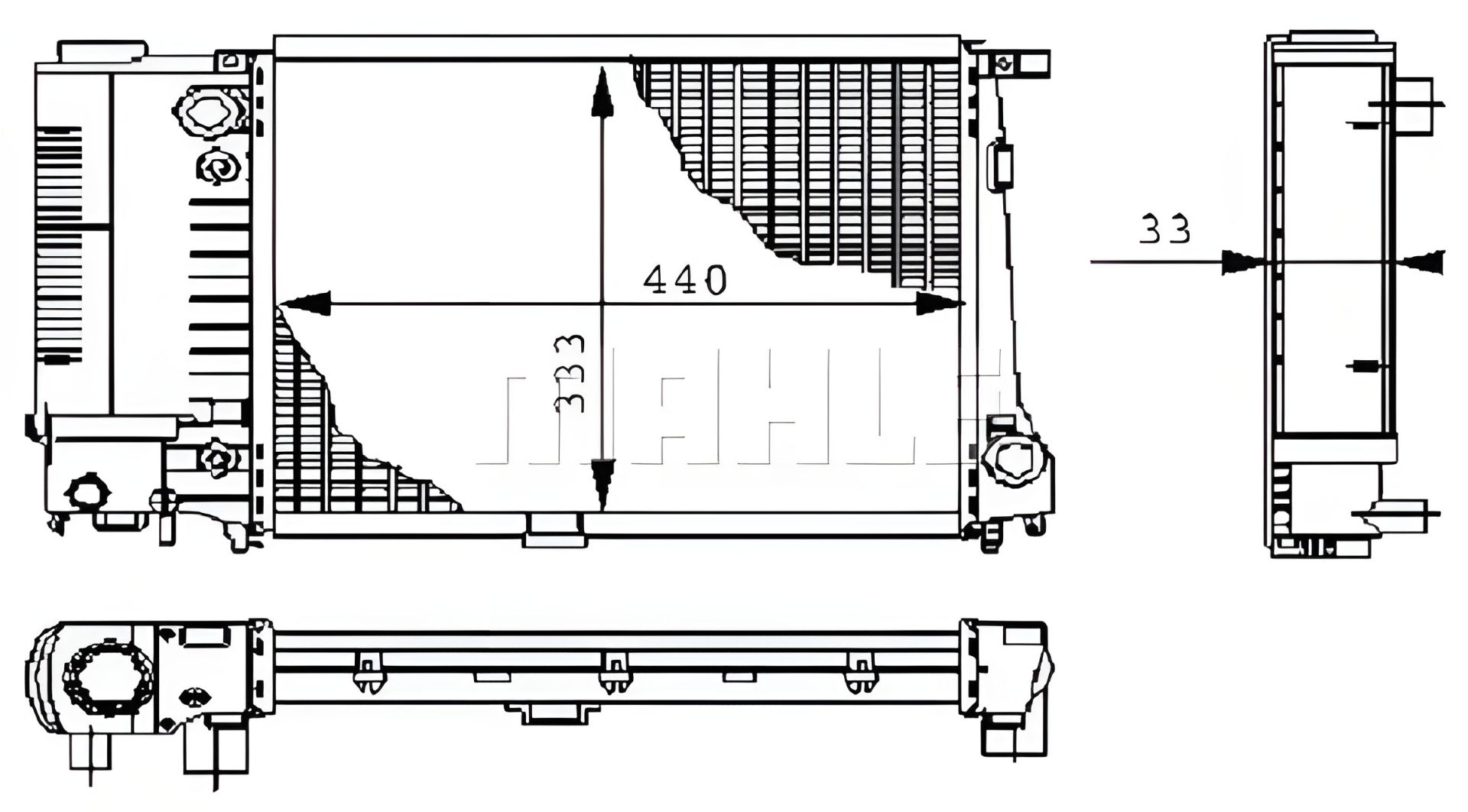 Радиатор 333 mm BMW 3 (E36)/5 (E34), MAHLE/KNECHT (CR264000S) Радиатор 333 mm BMW 3 (E36)/5 (E34), MAHLE/KNECHT (CR264000S)