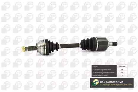 Полуось Land Rover Freelander 98-06 2.0-2.5 D (пр.), BGA (DS7513R)