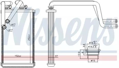 Радиатор отопителя CITROEN C4/C-CROSSER; MITSUBISHI LANCER (CX0) (07-) (Nissens), NISSENS (707074)