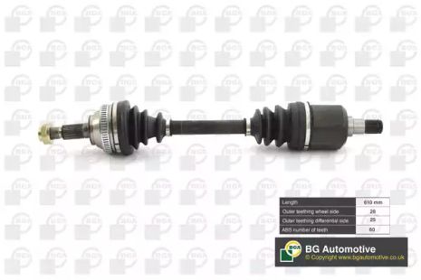 Полуось передняя Land Rover Freelander 98-06 1.8i/2.0Di, BGA (DS7503A)