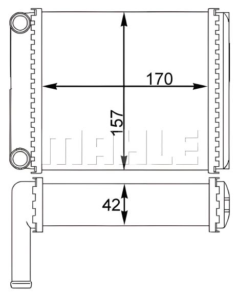 Радиатор отопителя Sprinter/LT 95-06 (тип Behr/170х153х42), MAHLE/KNECHT (AH128000S) Радиатор отопителя Sprinter/LT 95-06 (тип Behr/170х153х42), MAHLE/KNECHT (AH128000S)