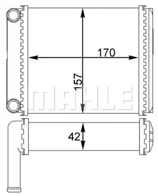Sprinter/LT 95-06 Плитка радіатор (тип Behr/170x153x42), Mahle/Knecht (AH128000S)
