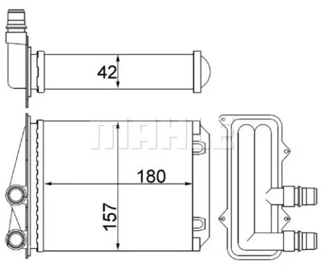 Радіатор печі Opel Vivaro/Renault Trafic 1.9D-2.5D/2.0i 01-, MAHLE/KNECHT (AH246000S)