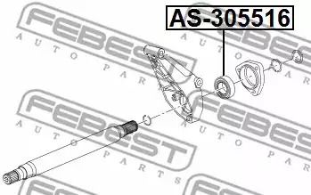 Подвесной подшипник полуоси Opel Astra H/J 05-15 (30x55x16.5), FEBEST (AS305516)