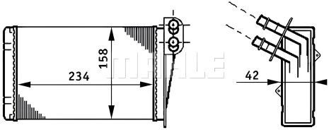 Радиатор печки Renault Clio II/Kangoo 1.1-3.0 98-, MAHLE/KNECHT (AH73000S)