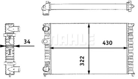 Радиатор VW GOLF III (1H1) alt, MAHLE/KNECHT (CR364000S)