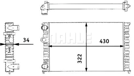 Радіатор VW GOLF III (1H1) альтернативний, MAHLE/KNECHT (CR364000S)