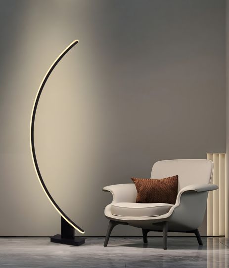 LDD1007 BK Торшер сучасний світлодіодний 76W чорний