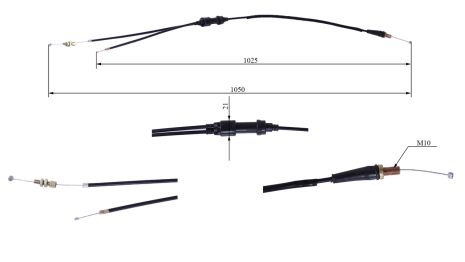 Трос газа раздвоенный - Alpha125