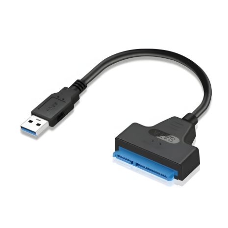 Кабель адаптер SATA III 22pin to USB 6Gbps Black | Для HDD та SSD Кабель адаптер SATA III 22pin to USB 6Gbps Black | Для HDD та SSD