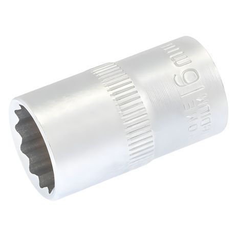 Торцевая головка 12-гранная ½" 16 мм L 40 мм, CrV, MASTERTOOL 78-0616