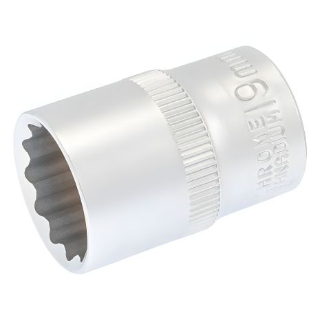 Головка торцевая 12-гранная ½" 19 мм, длина 40 мм, CrV MASTERTOOL 78-0619